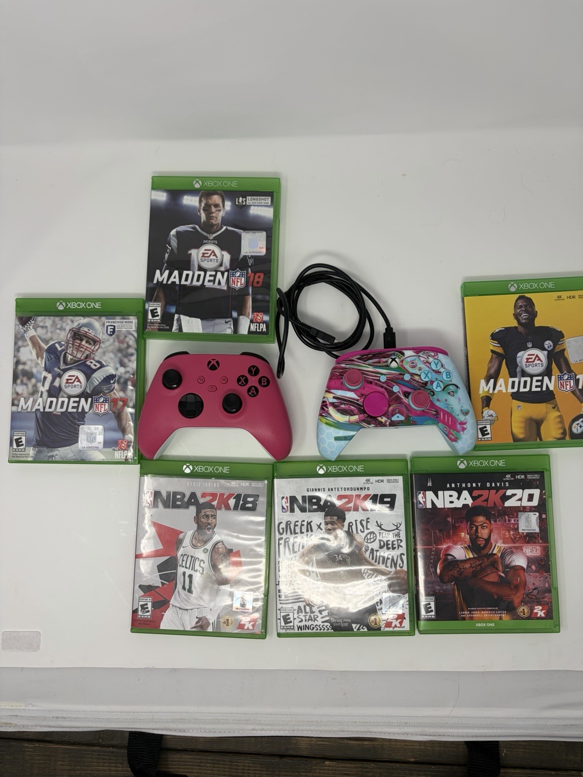 Microsoft Xbox One X 1TB Console Black + 6 Games + 2 Controllers Bundle