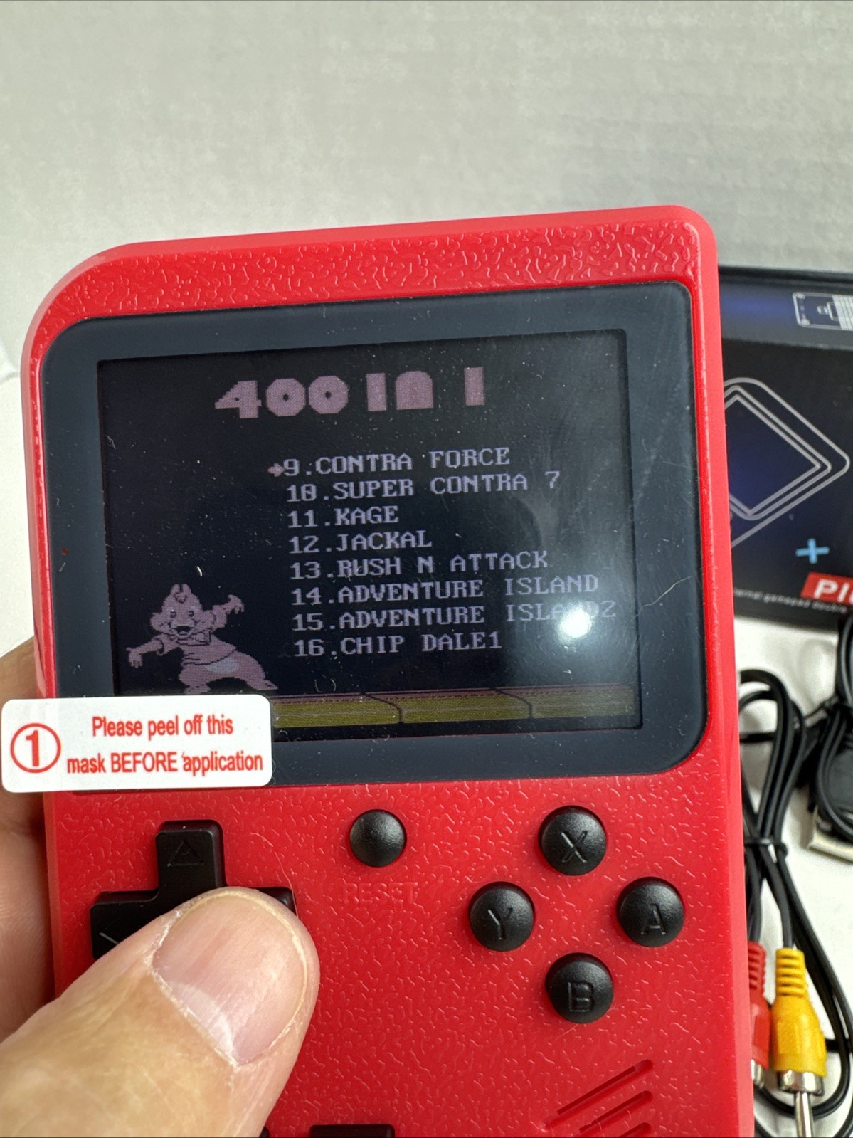 New Game Box Plus Hand Held Game System, Red 400 Games in 1 With Carrying Case