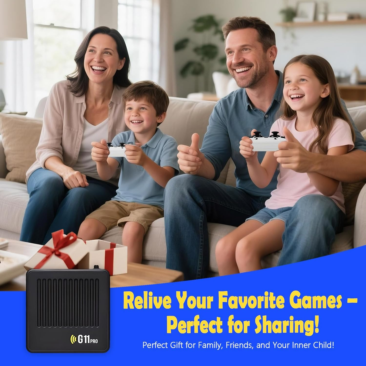 All8Bit G11 Pro Game Box, Classic Video Games with HDMI, Built-In 60 Emulators,