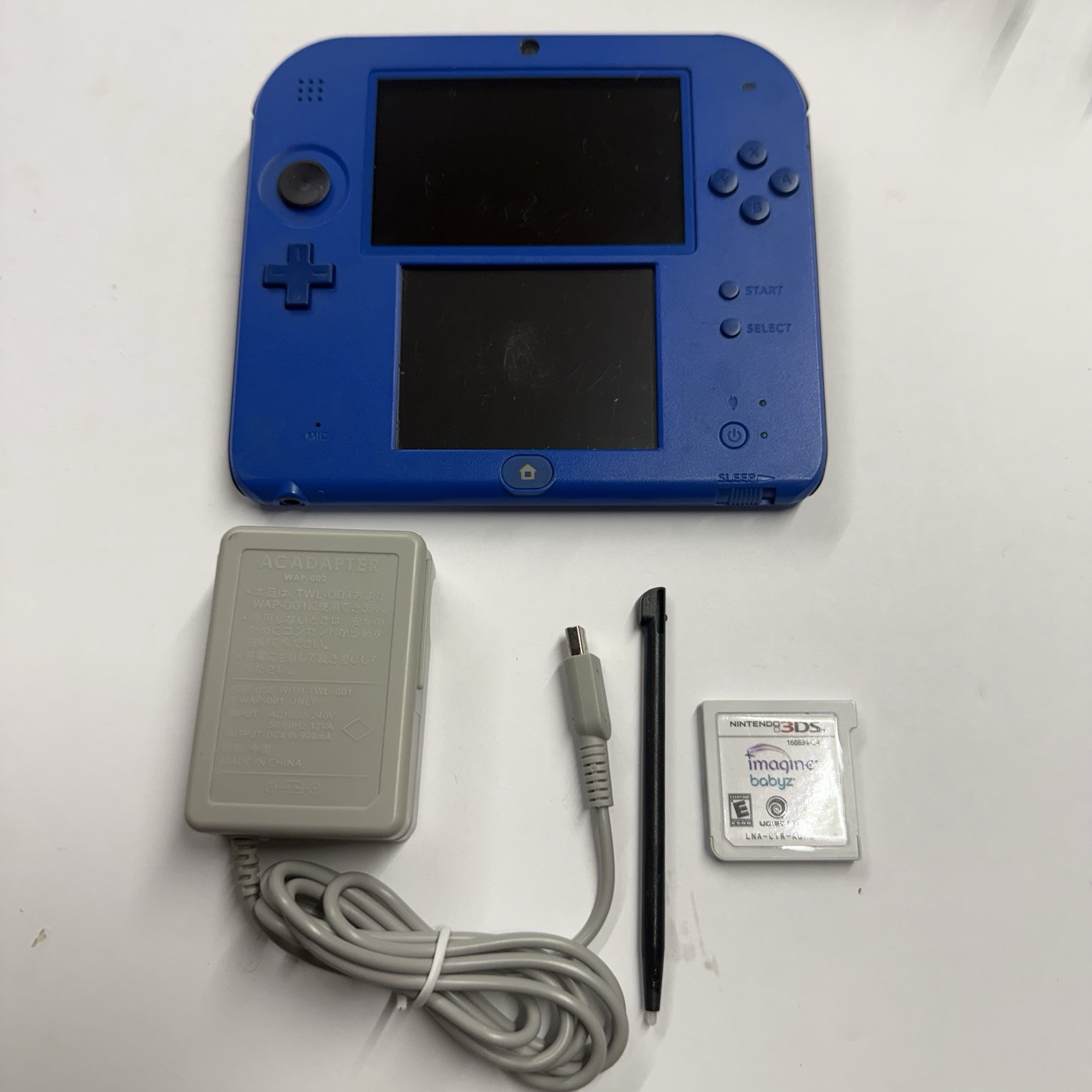 3ds – Nintendo 2DS Console – Electric Blue & Black Tested Missing Rubber #2943
