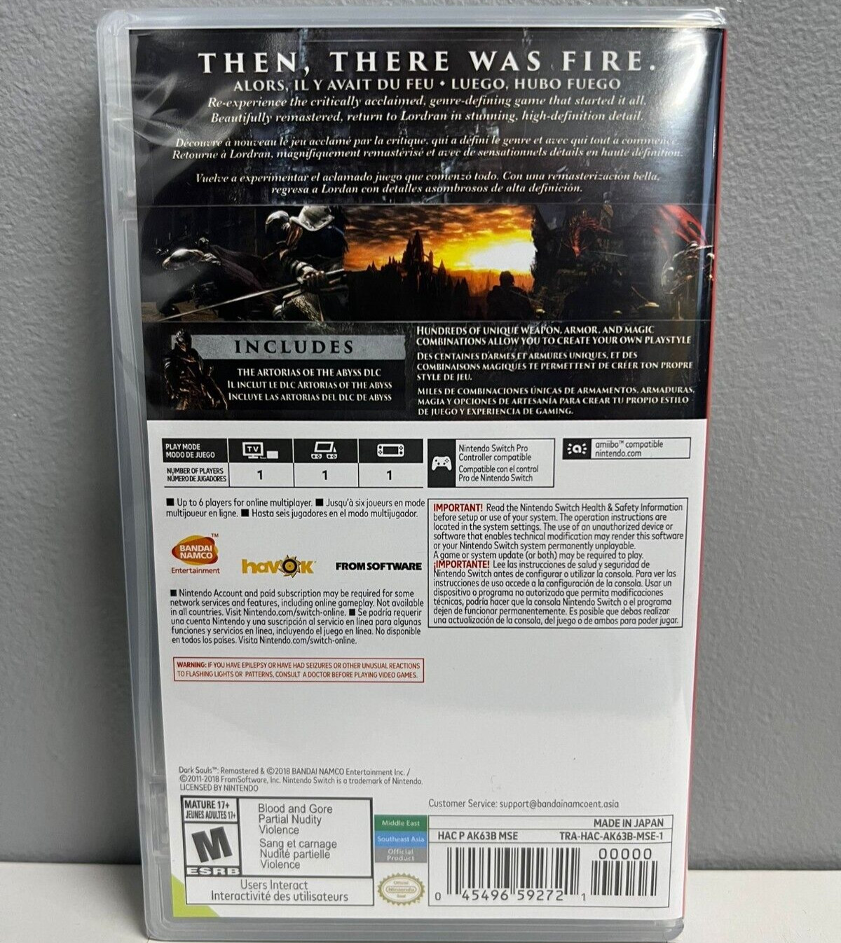 Dark Souls Remastered Switch Brand New Game Special (2018 Action/Adventure RPG)