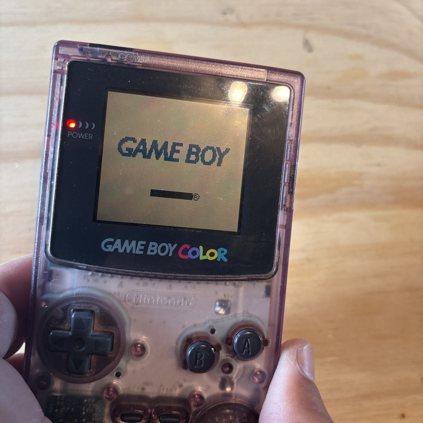 Nintendo Game Boy Color Purple Clear WORKING (no Battery Cover) Excellent Cond.