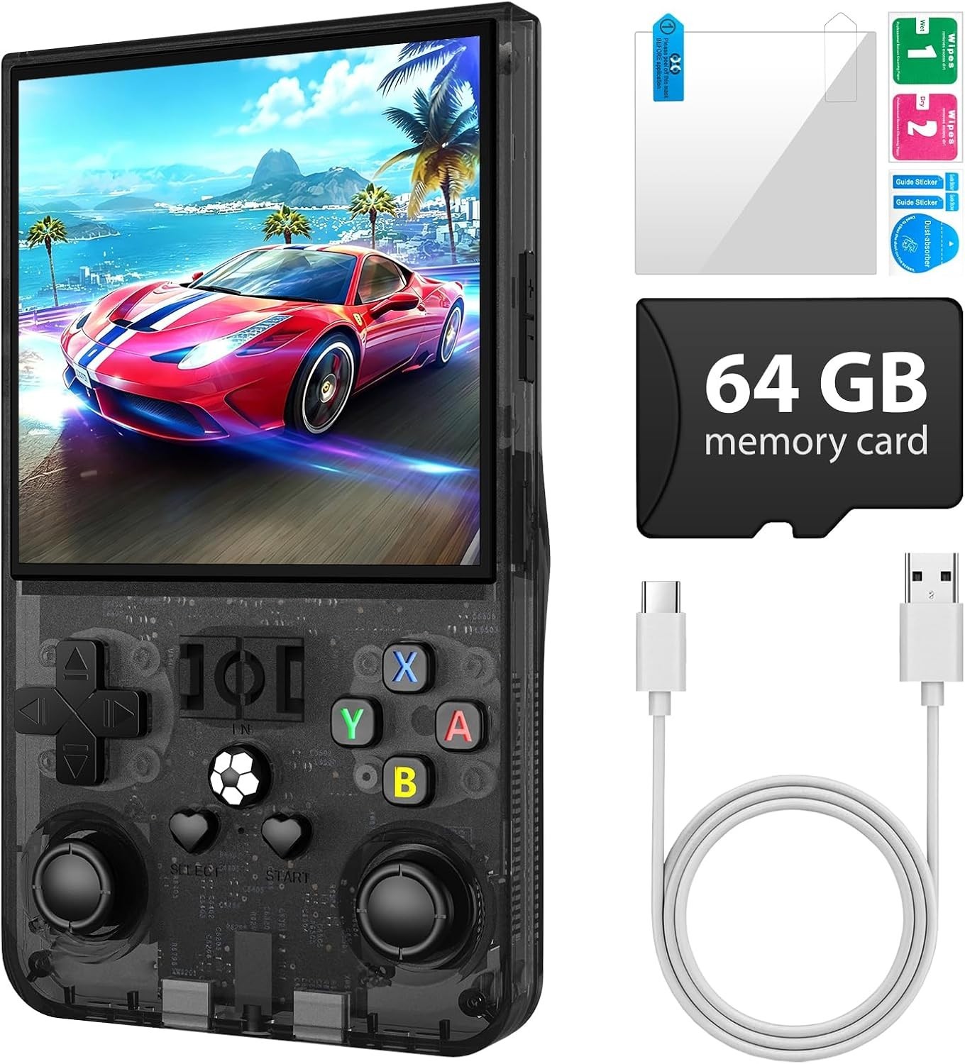 Portable R36MAX Retro Game Console – 64GB Storage, Ergonomic Design & HD Display