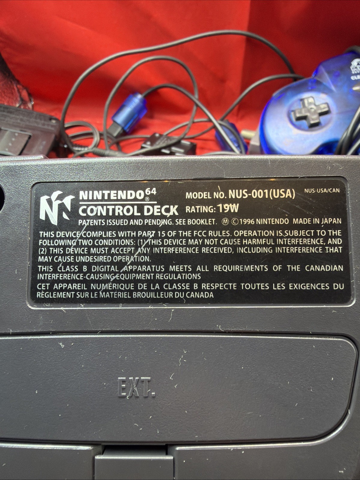 Nintendo 64 N64 System Home Game Console controller & Cords No Expansion Pack