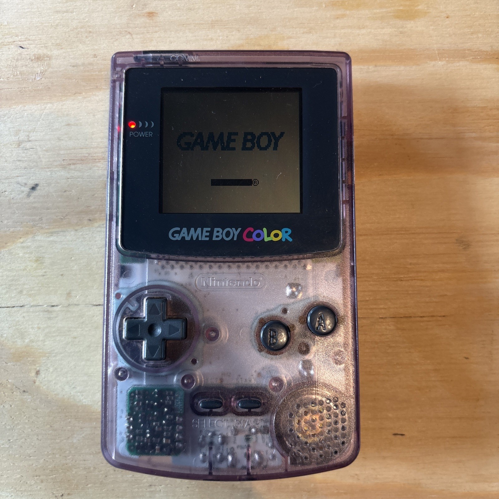 Nintendo Game Boy Color Purple Clear WORKING (no Battery Cover) Excellent Cond.