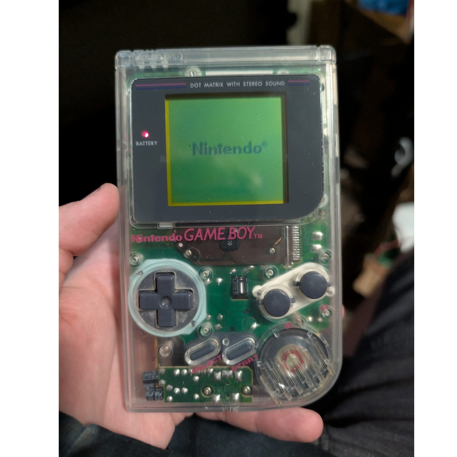 Nintendo Game Boy Pocket Handheld System Clear MGB-001 Stereo Sound Region Free