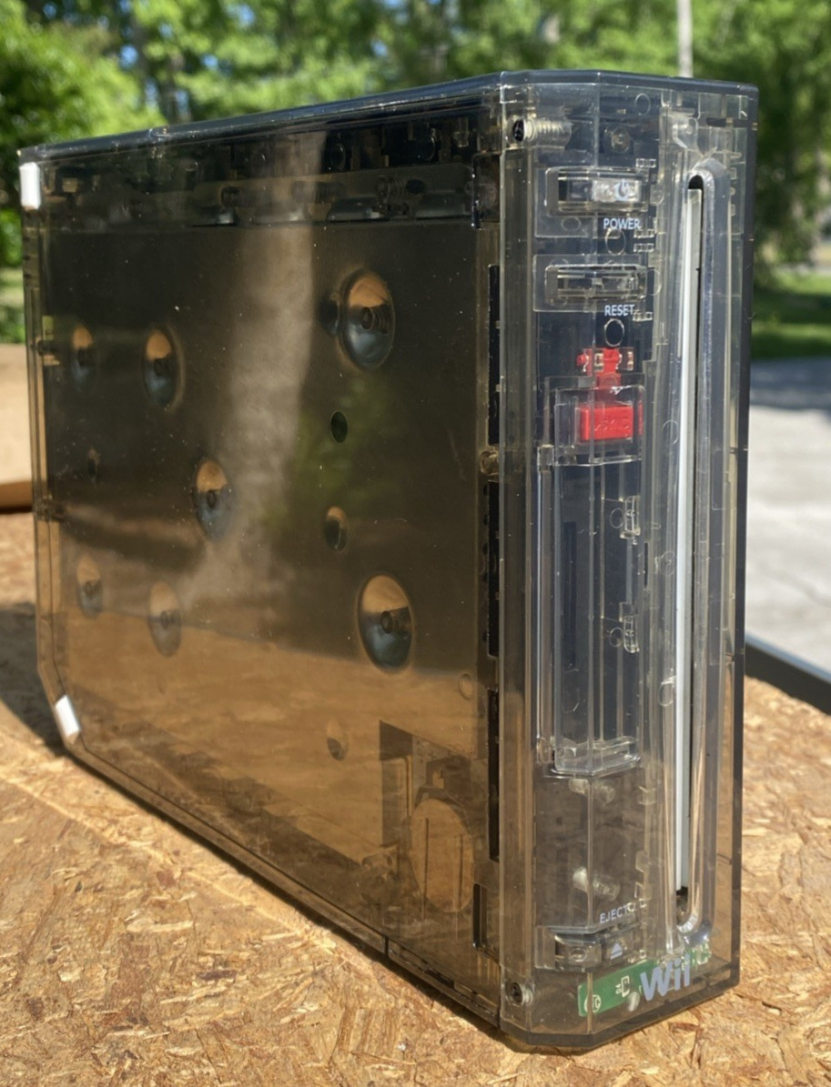 Custom Transparent Smoke Clear Nintendo Wii Console Only Tested & Works System
