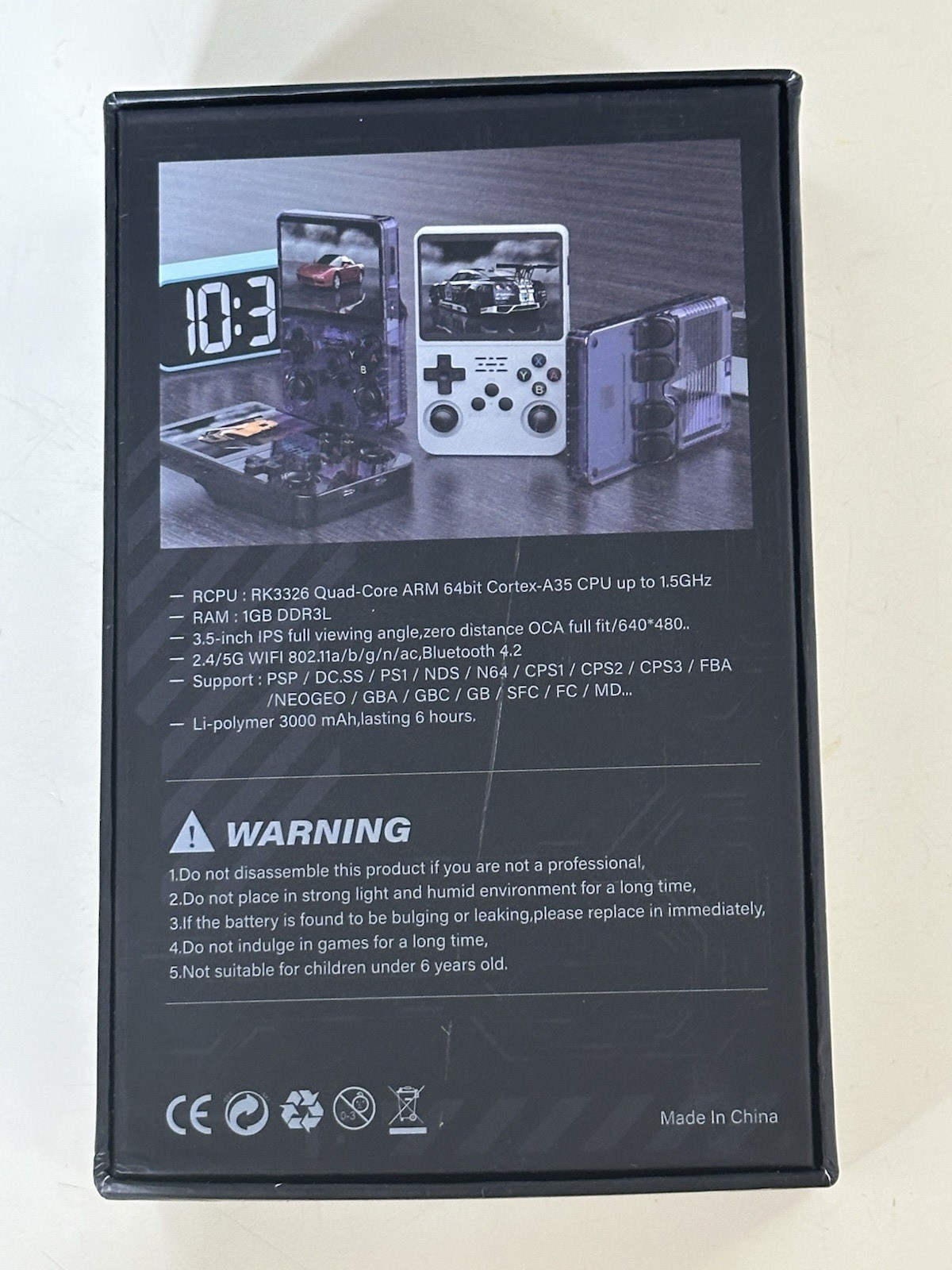 WOW Purple Handheld Game Console 128GB USB-C TF Card Slot 640×480