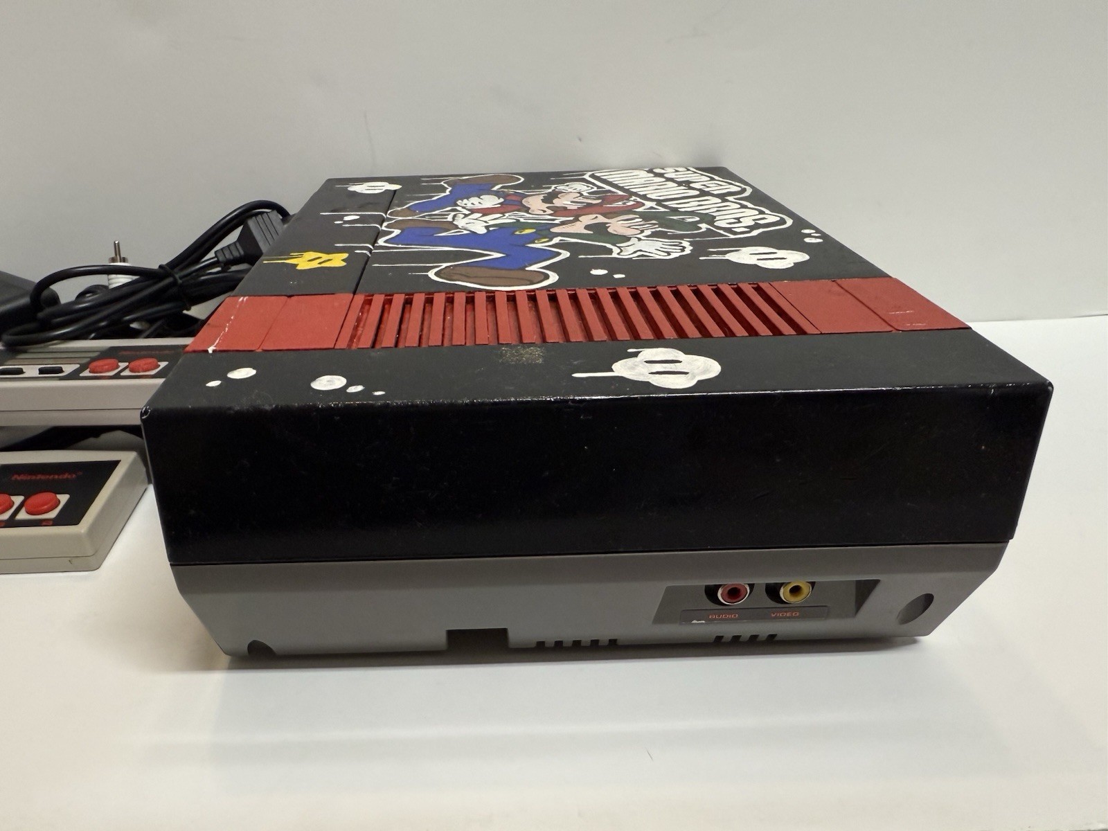 Nintendo Entertainment System NES Console with Controllers & Cables Custom Art