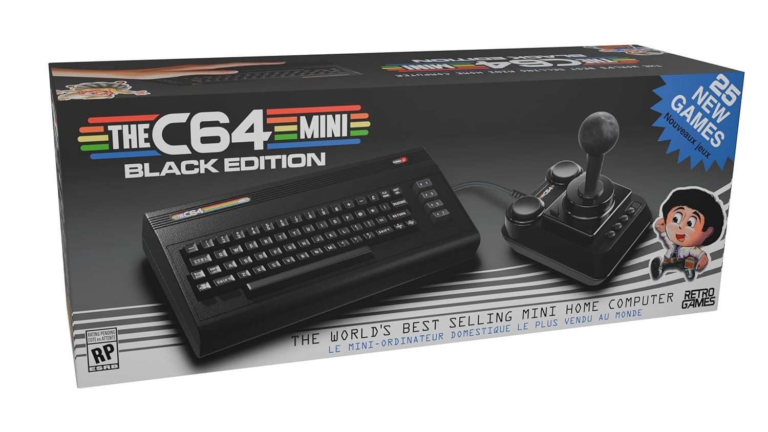 2025 THEC64 Mini Black Edition Commodore 64 HDMI Console with 25 Built-in Games