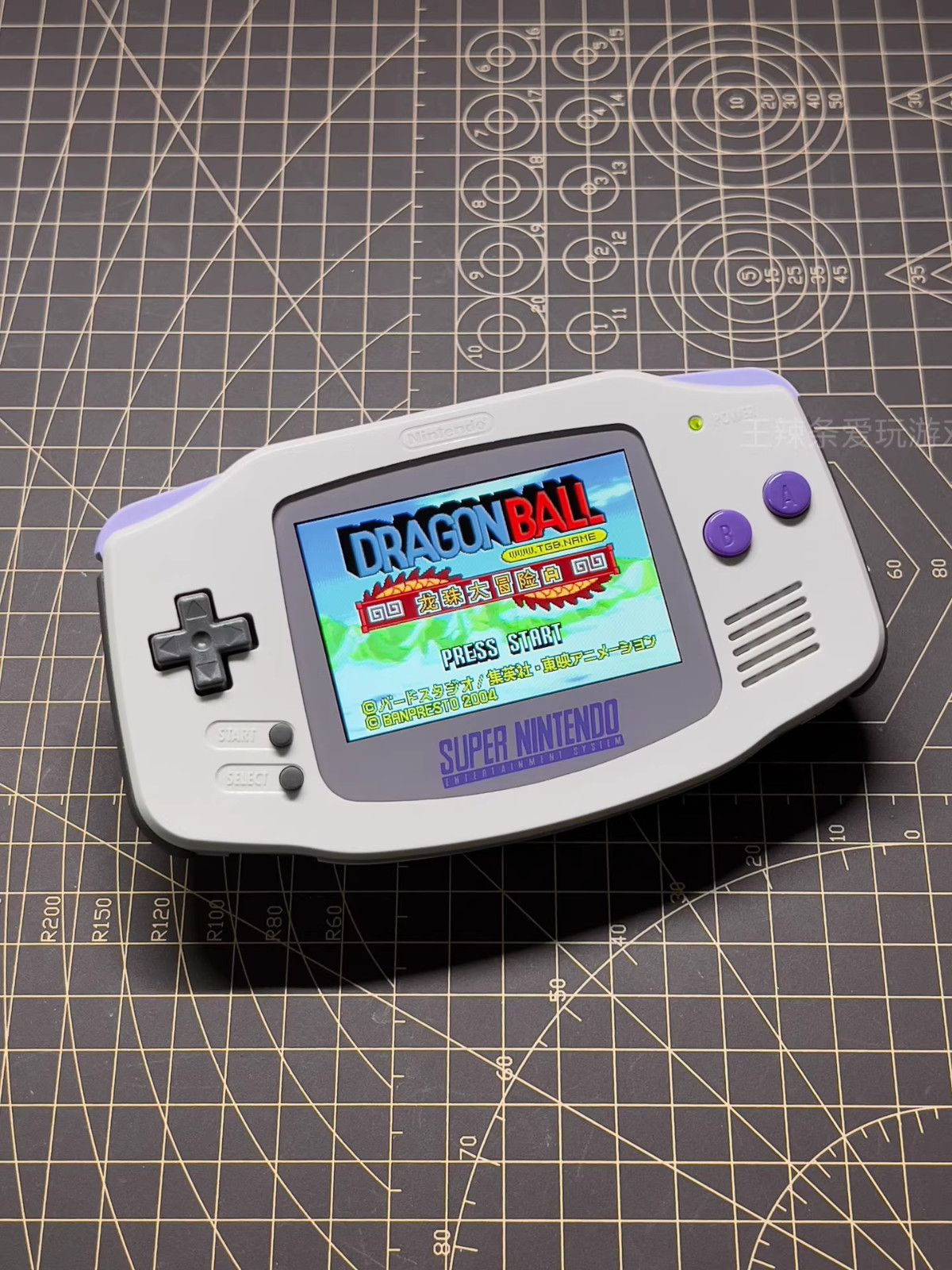 Game Boy Advance GBA SNES Purple Gray Console with iPS Backlit LCD MOD