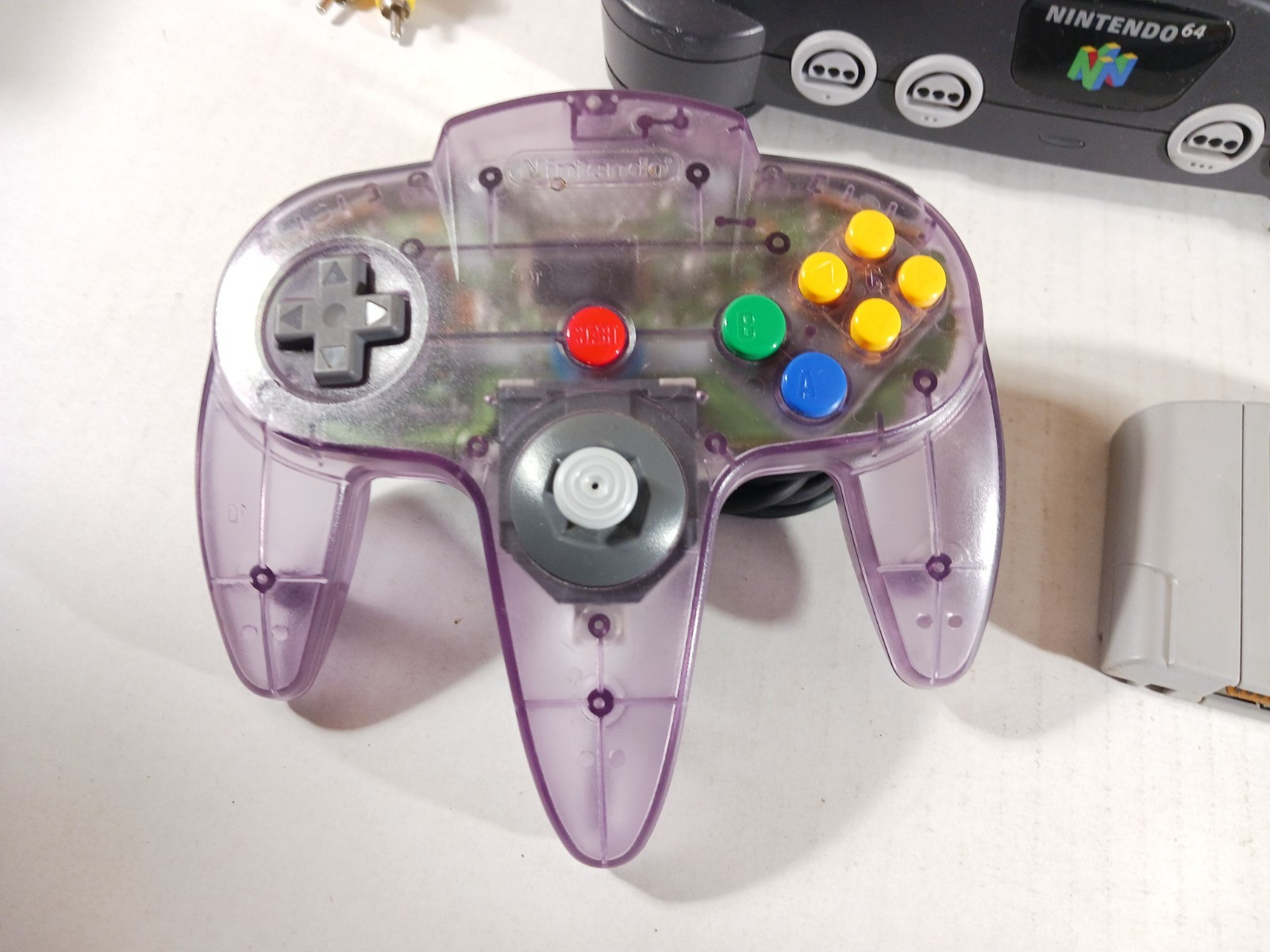 Nintendo 64 Starter Set Super Mario 64 Tight Stick Atomic Purple Controller N64