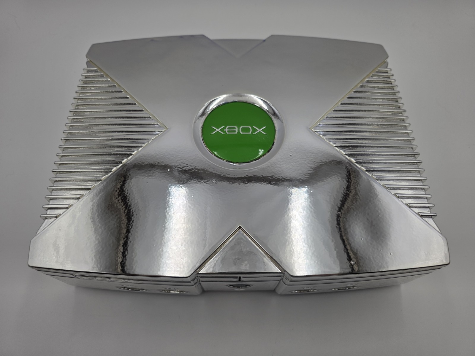 RARE Mirror Chrome Original Xbox Fully Recapped White LEDs Philips DVD Microsoft