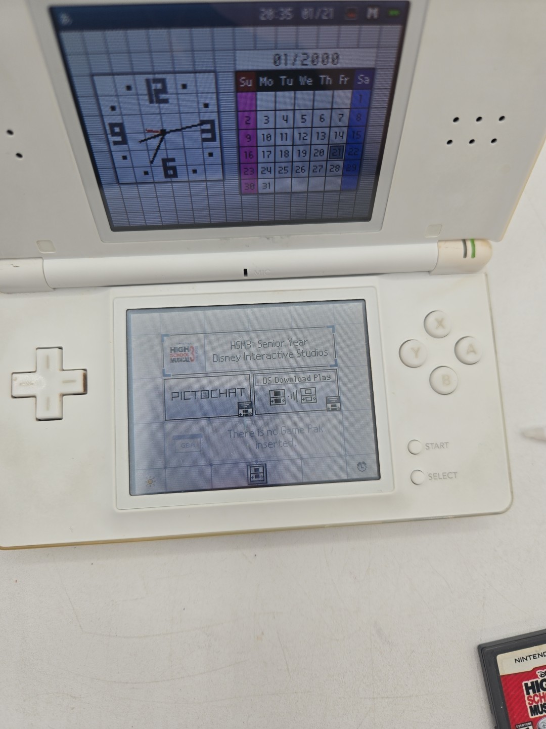Nintendo DS Lite Polar White Handheld System Bundle Charger Game Stylus Clean!!!