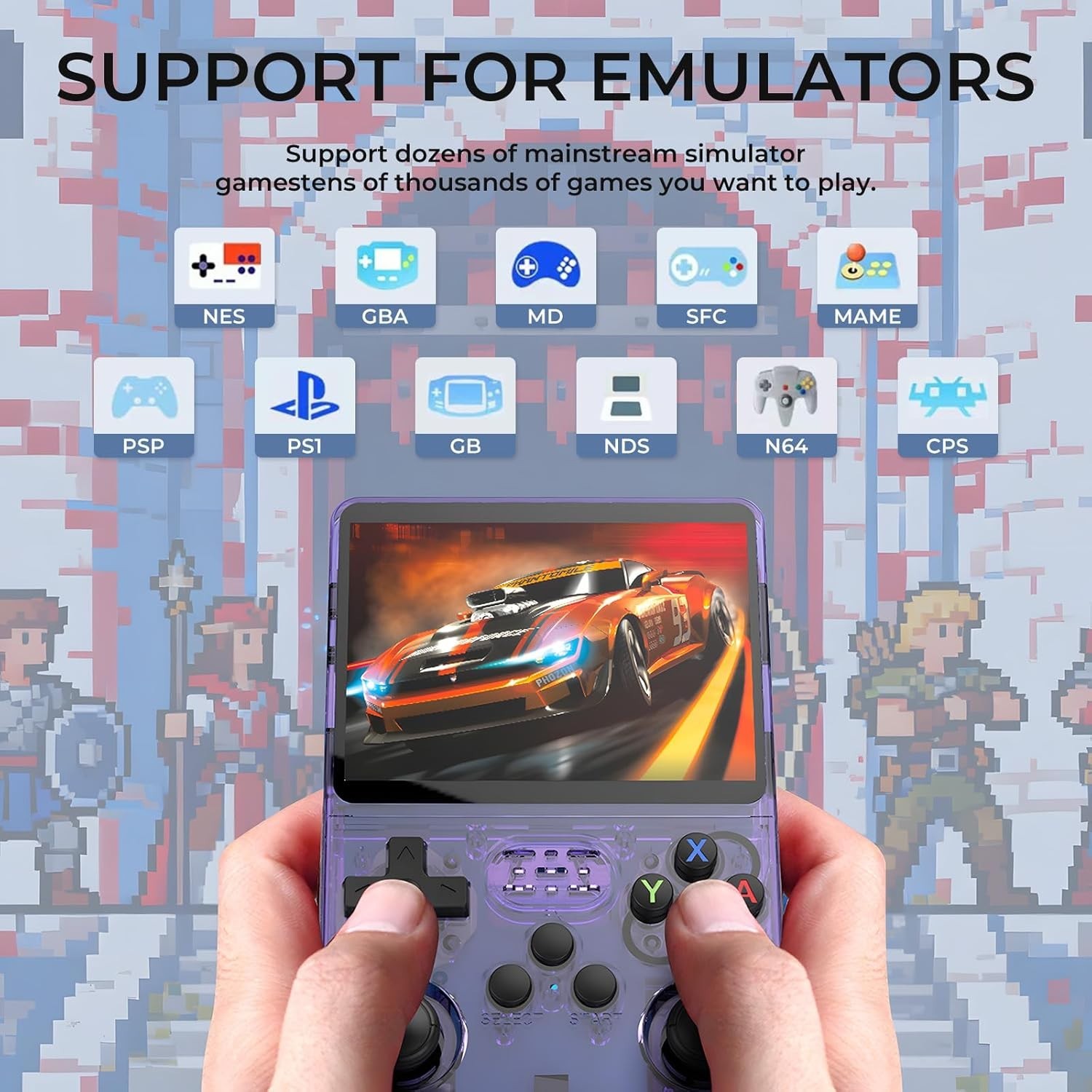 Portable R36s Pro Game Console – 40,000+ Classic Games, Ergonomic 3.5in IPS