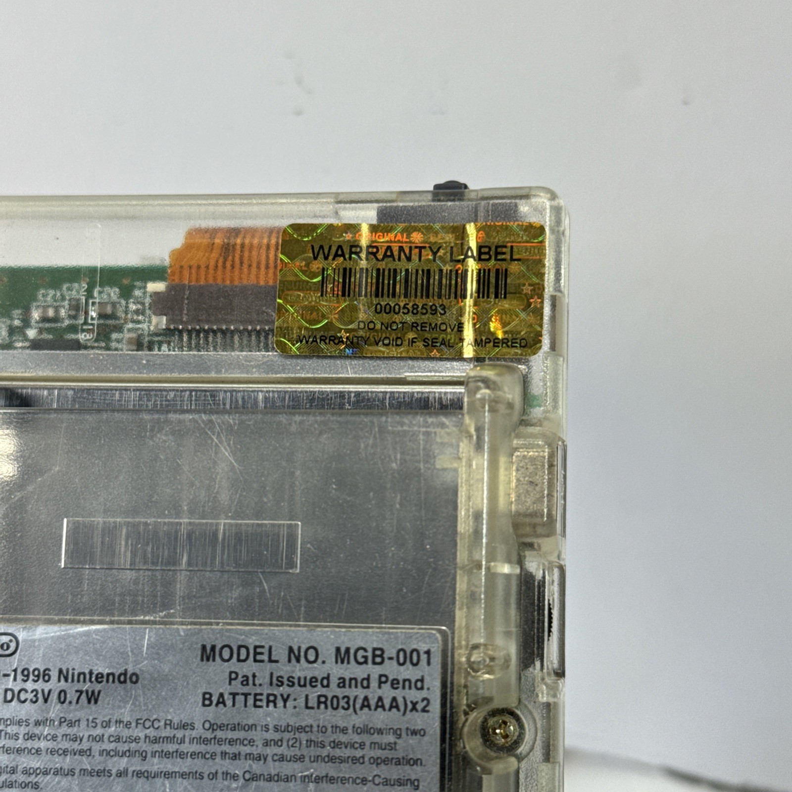 Nintendo Gameboy Pocket Clear Transparent MGB-001 | TESTED