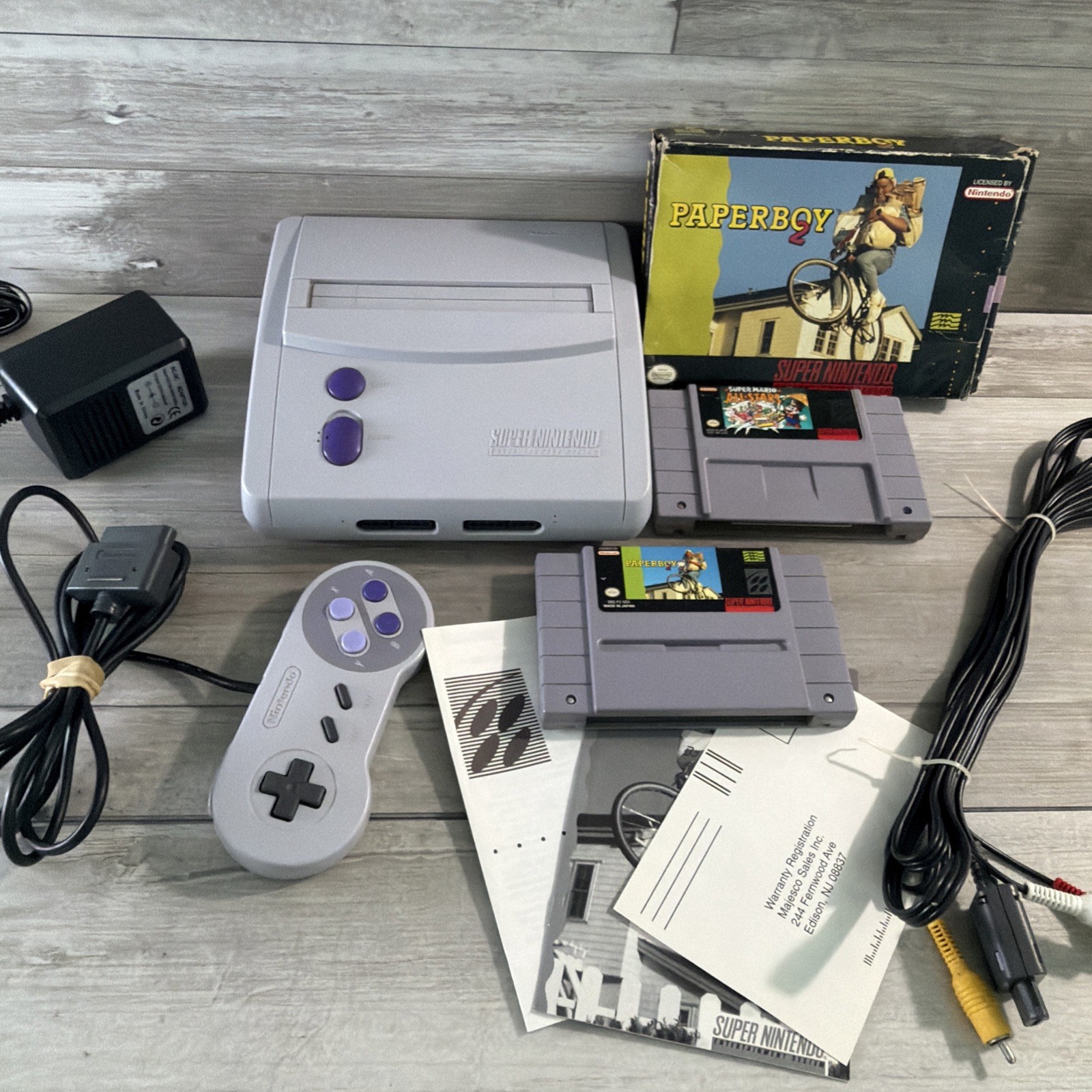 Super Nintendo SNES Mini JR Console System SNS-101-Bundle Lot- Cleaned & Tested