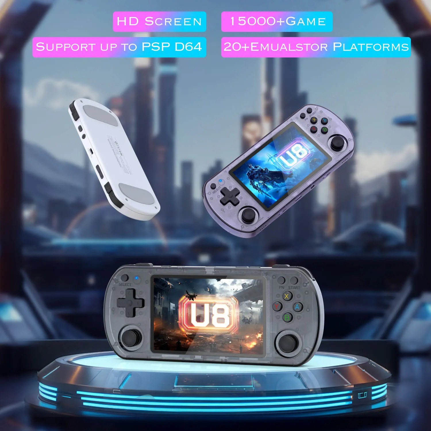 2026 New Upgraded U8 Retro Handheld Game Console, 128GB Mini Video Game
