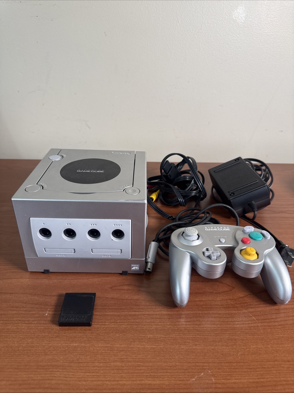 Nintendo GameCube Platinum Console + Controller ++Tested +Memory Card Dol-014