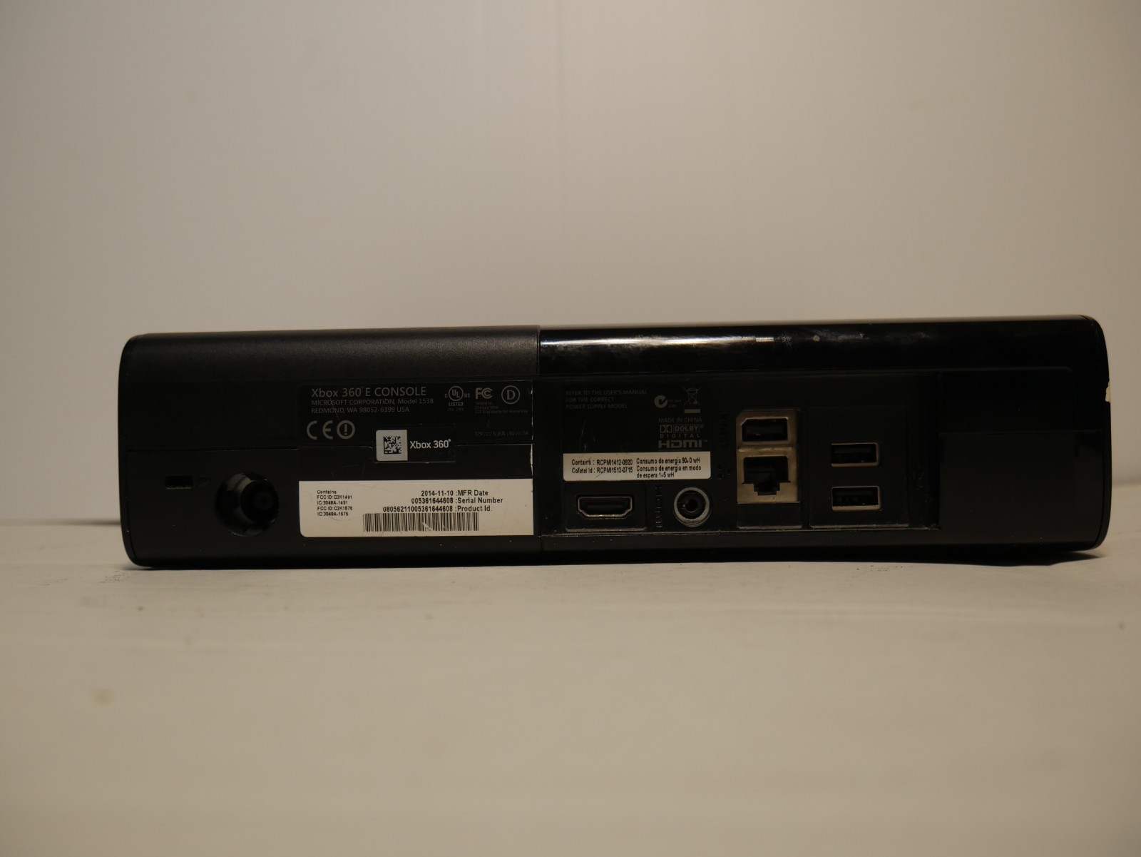 Microsoft Xbox 360 E Black Console 4GB Wi-Fi HDMi 1080p Used,Good Scratches