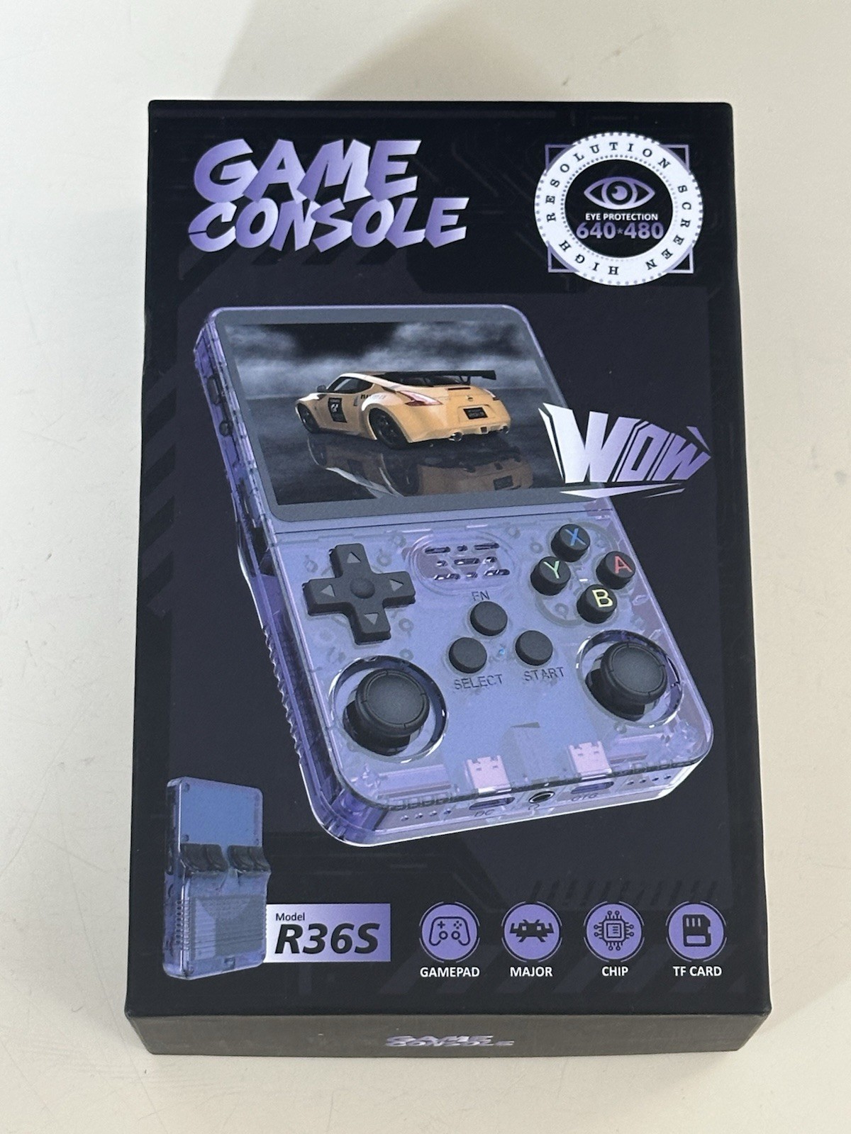 WOW Purple Handheld Game Console 128GB USB-C TF Card Slot 640×480