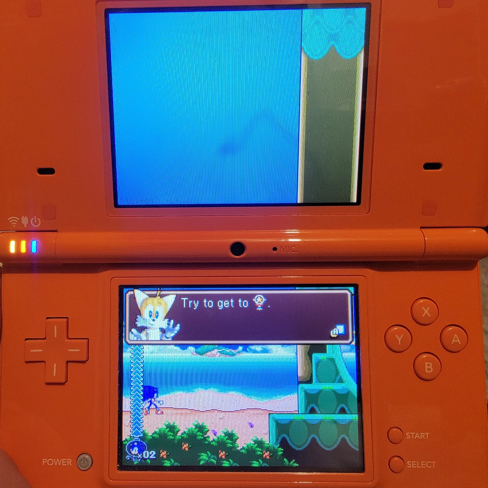 Nintendo DSi Orange Console W/ Sonic Rush Adventure, Stylus, & Charger – READ