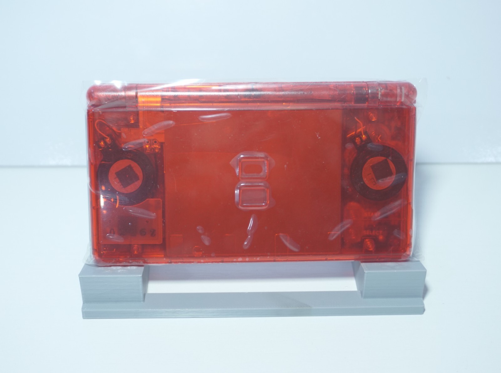 Nintendo DS Lite Transparent Clear Blood Red Handheld System with Charger