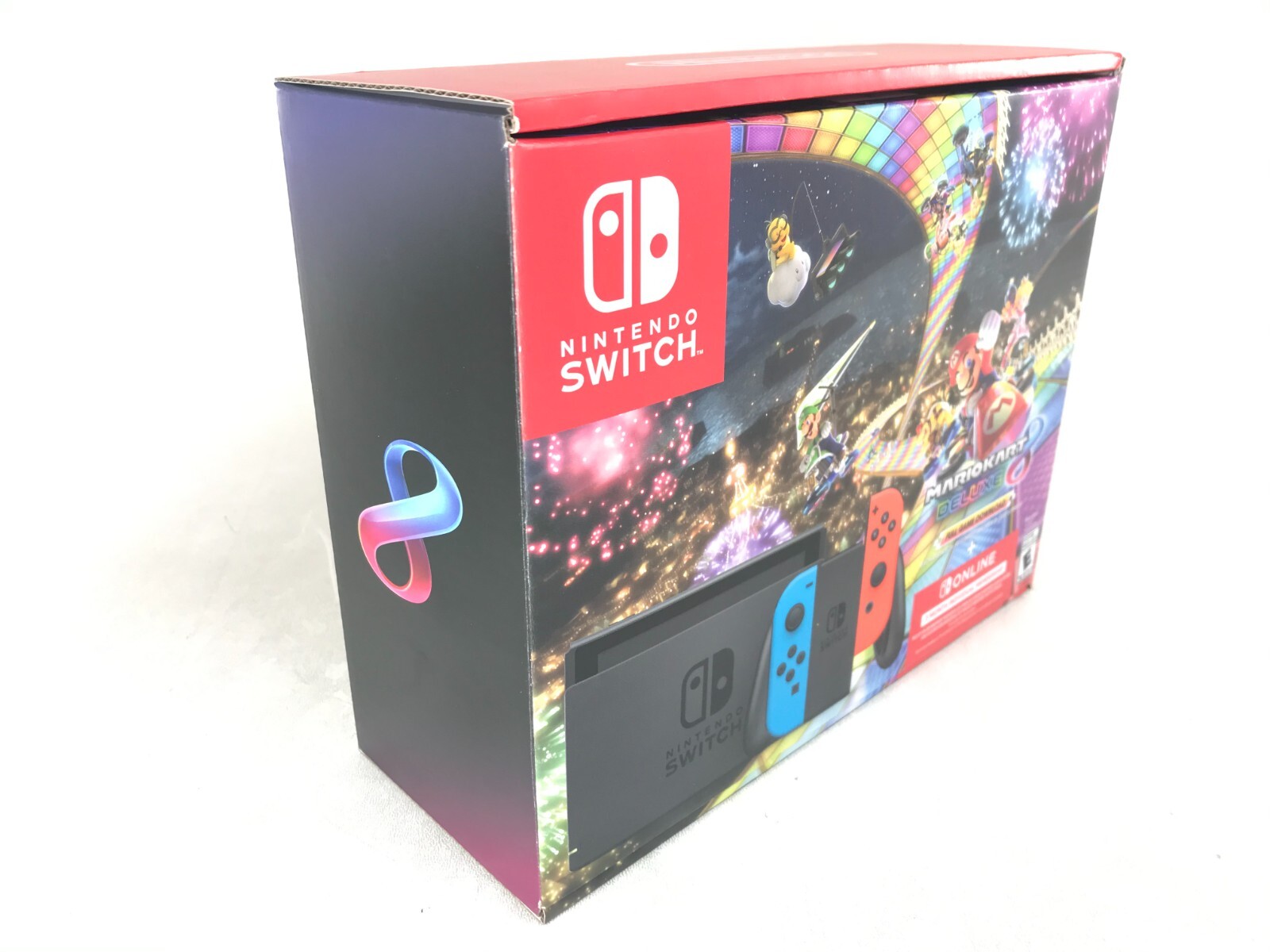 Nintendo Switch Console & Mario Kart 8 Deluxe & Blue Red Controls Free Online 3m