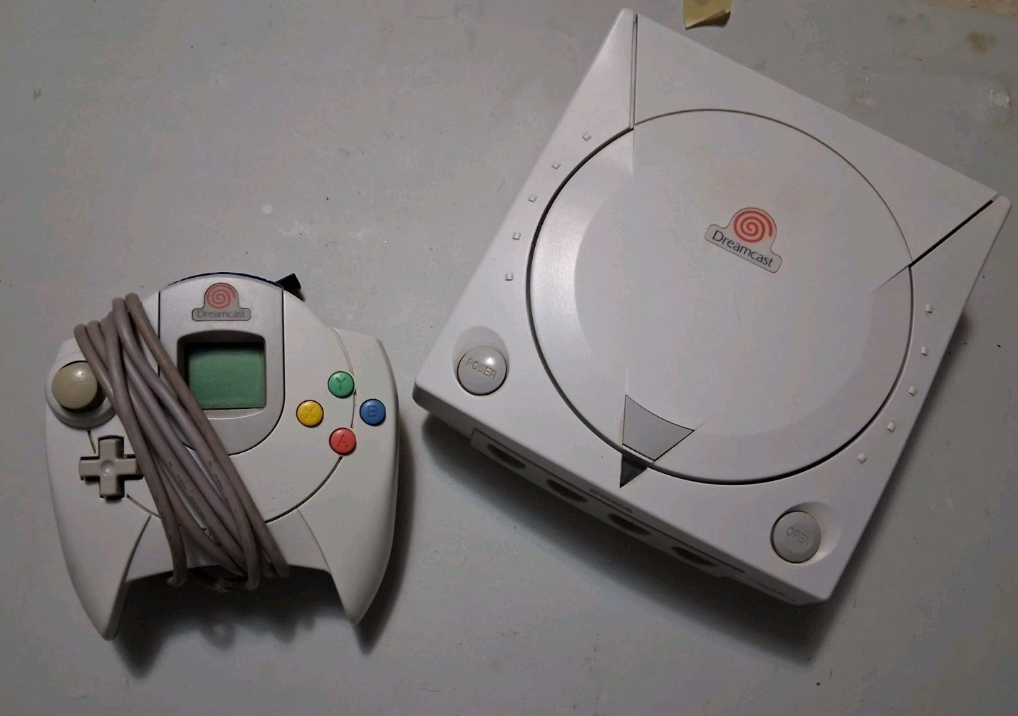 Vintage Sega Dreamcast HKT-3020 w/ Controller Memory Cards Tested for Power