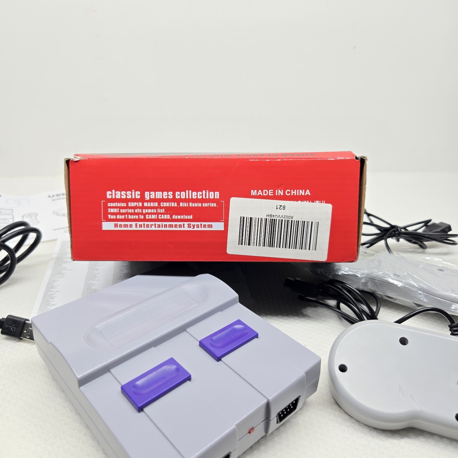Super Mini SN-02 Game Console 821 Built-In Classic Games 2 Controllers PLZ READ