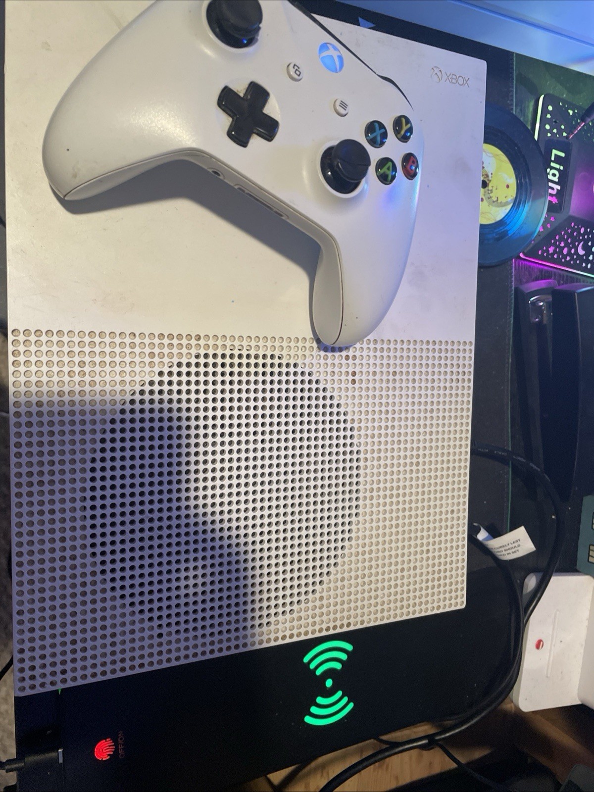 Microsoft Xbox One S White Console 1TB With Controller And Power Cord No HDMI