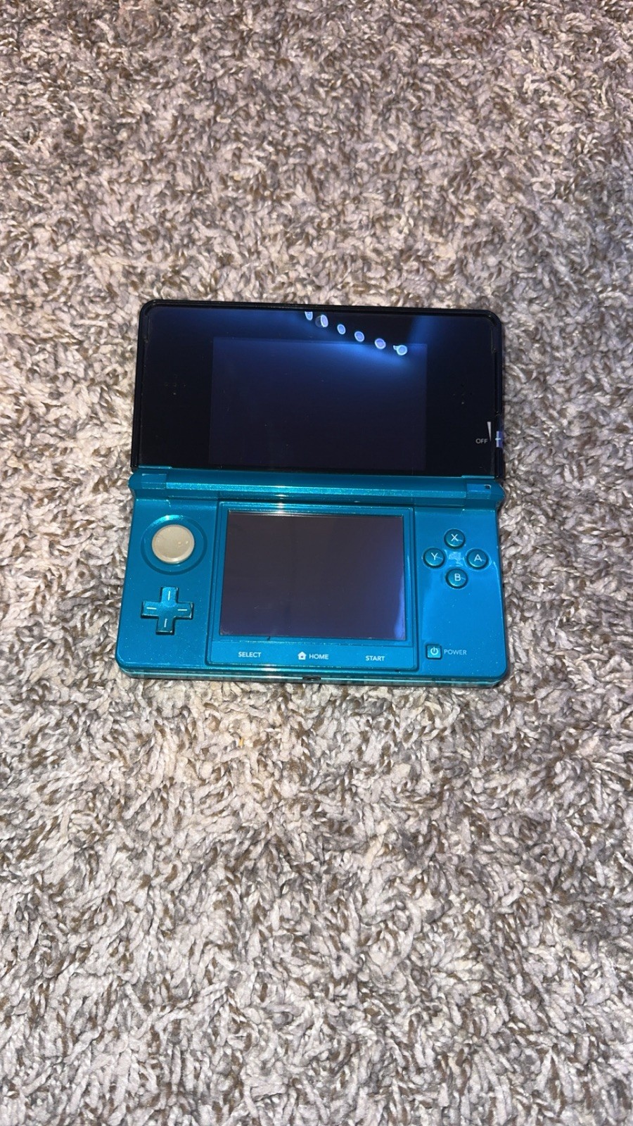 Nintendo 3DS Aqua Blue Region Free Console w/ Stylus Untested No Charger