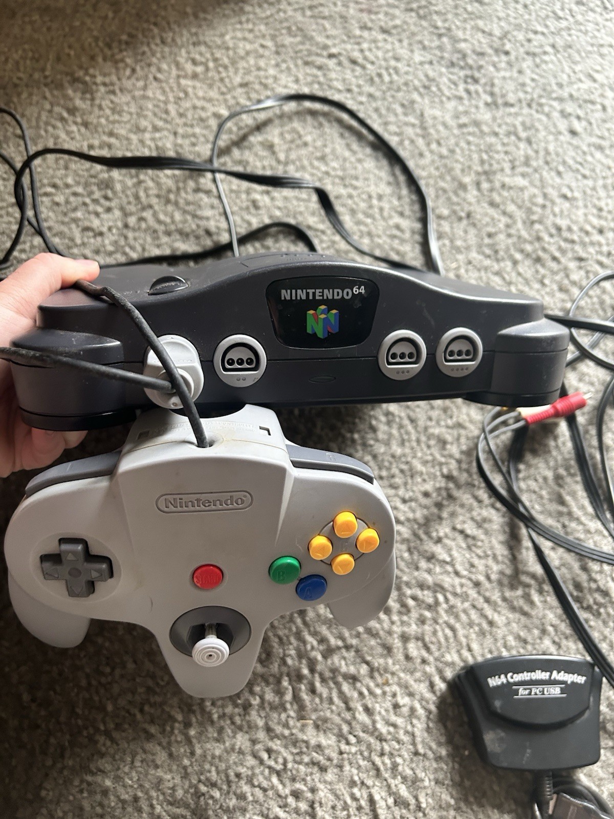 Nintendo 64 N64 Console Bundle w/ OEM Controller Cables TESTED WORKING