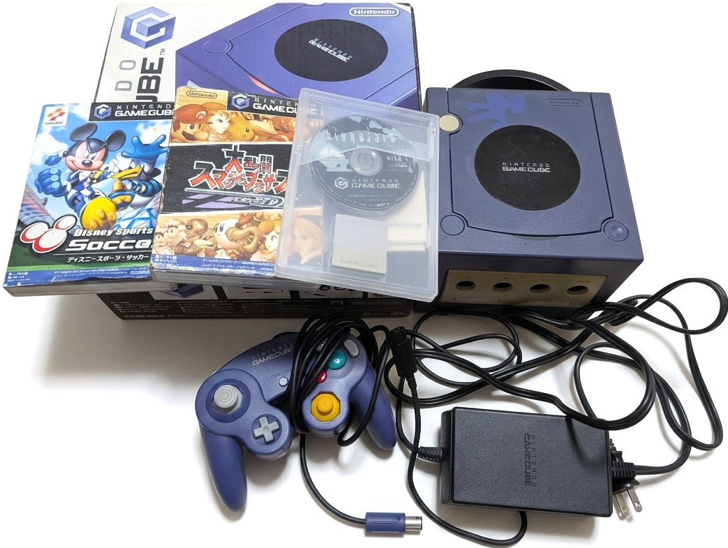 Nintendo GameCube Purple Console Bundle 3 Games Boxed Japan Tested