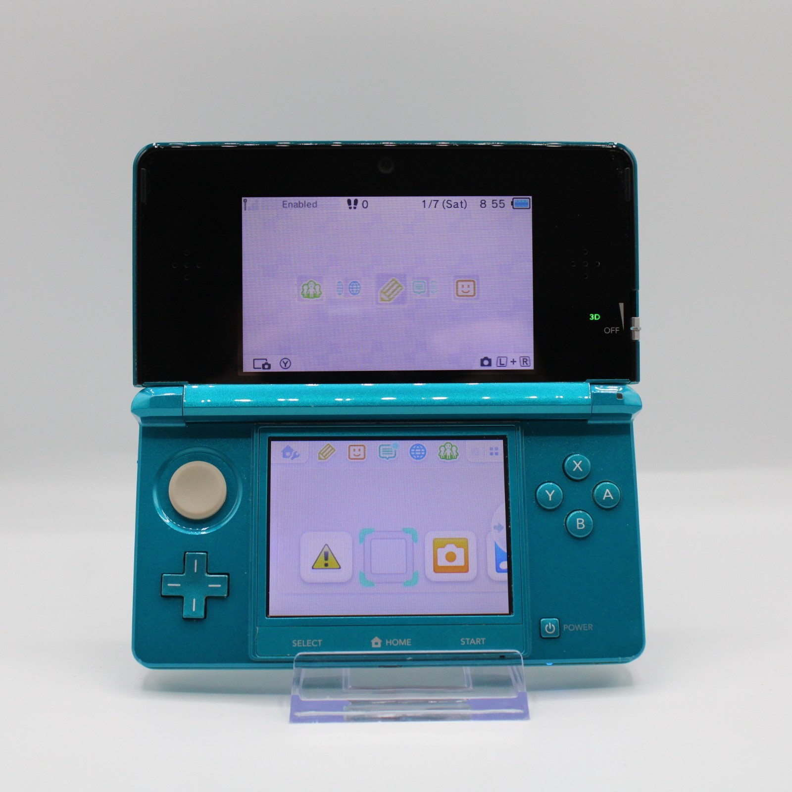 *Refurbished* Nintendo 3DS Aqua Blue Portable Gaming Console – 1 Year Warranty