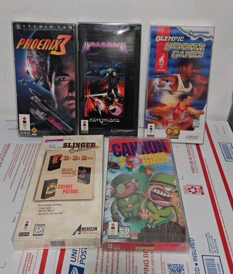 5 3DO Games Including Phoenix3, Cannon Fodder, Gunslinger Collection, READ!!