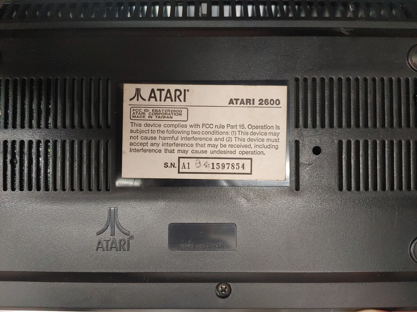Atari 2600 Junior Jr Console w/Cables Joystick Pac-Man Donkey Kong Jr. Tested