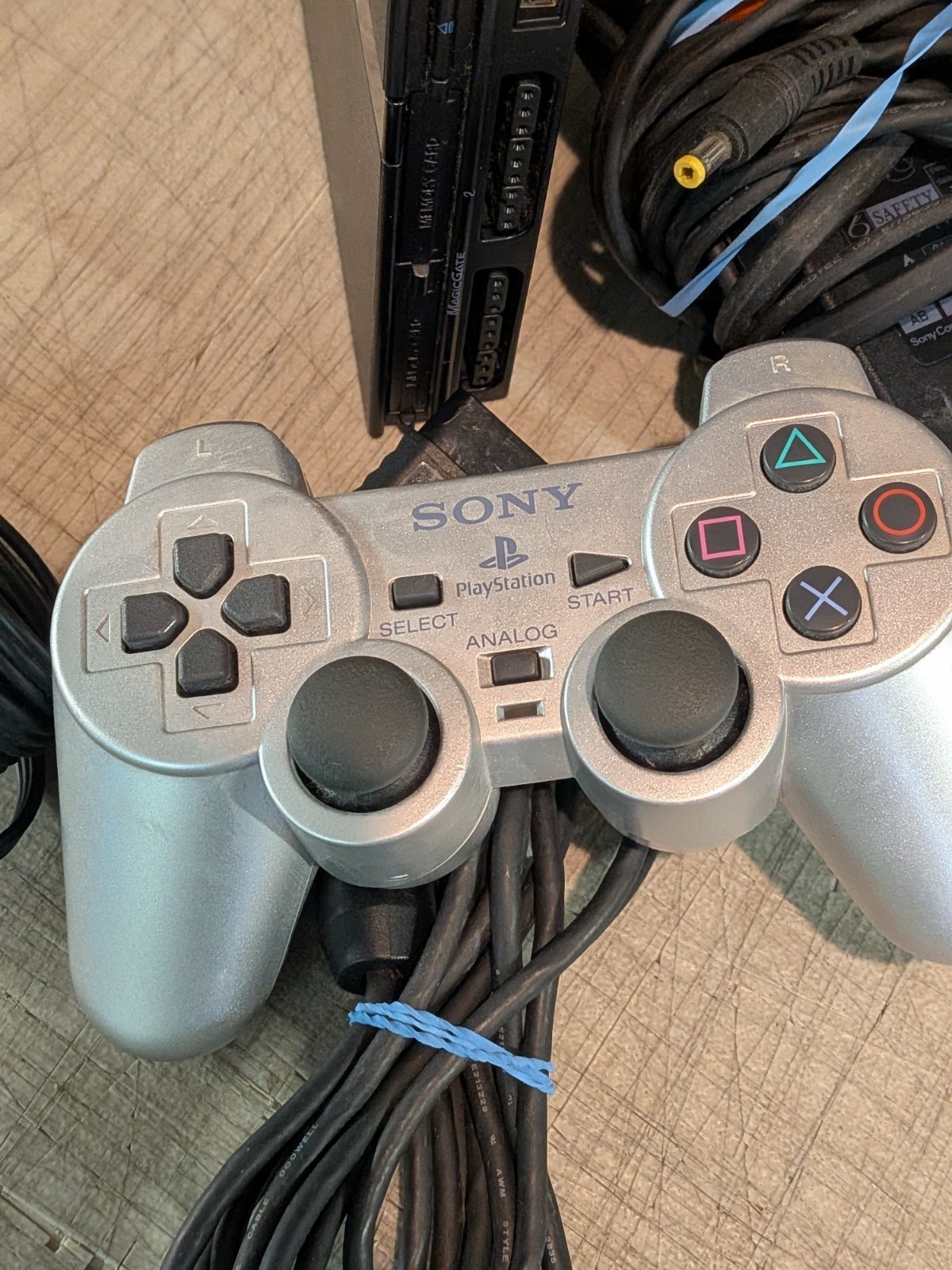 Playstation 2 PS2 SLIM SILVER Console Complete Game System W/Controller WARRANTY