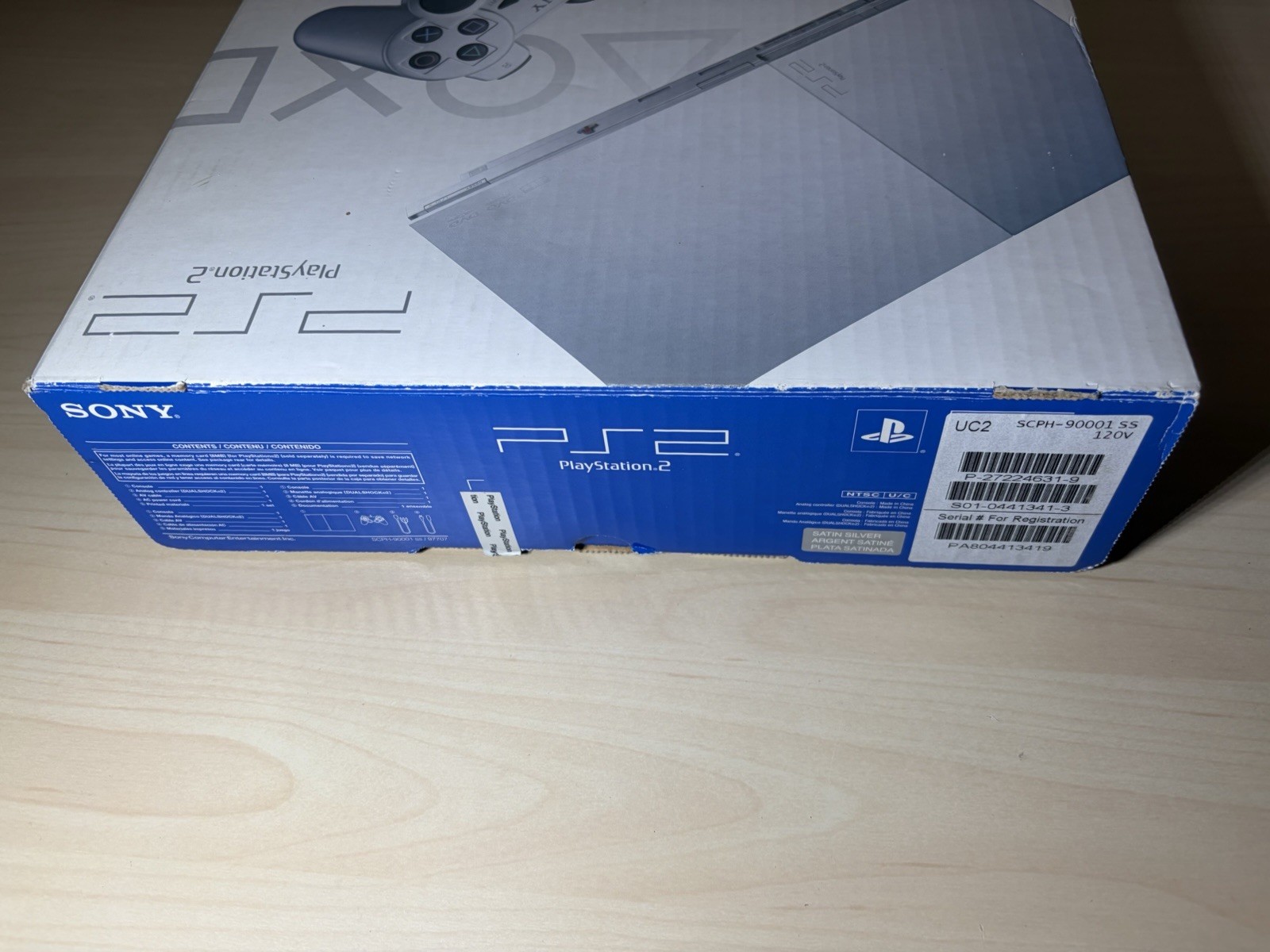 Sony PlayStation 2 PS2 Silver Slim Console In Box – SCPH-90001 – New Controller