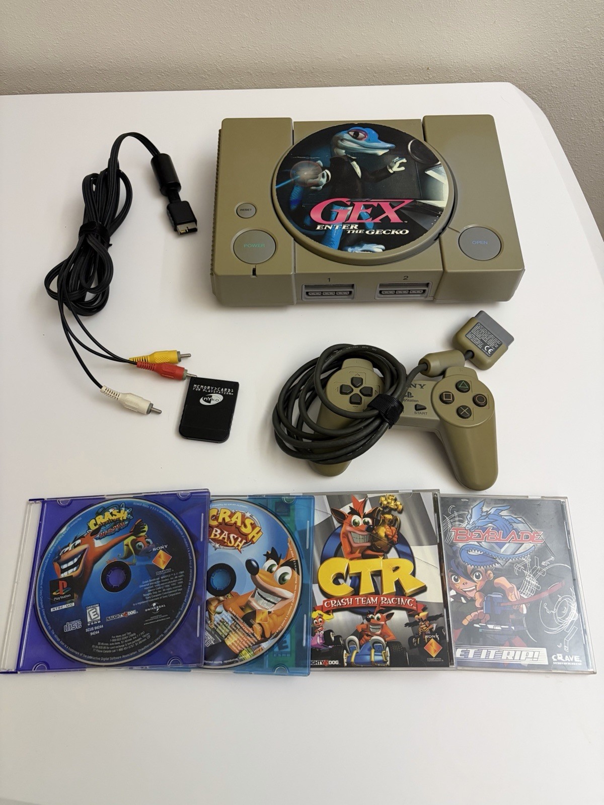 Sony SCPH-5501 PS1 PlayStation 1 Console Bundle TESTED + Controller + Games READ