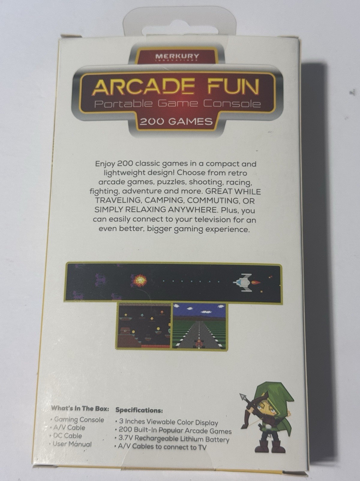 Merkury Arcade Fun Portable Game Console 200 Games Red Handheld Tested