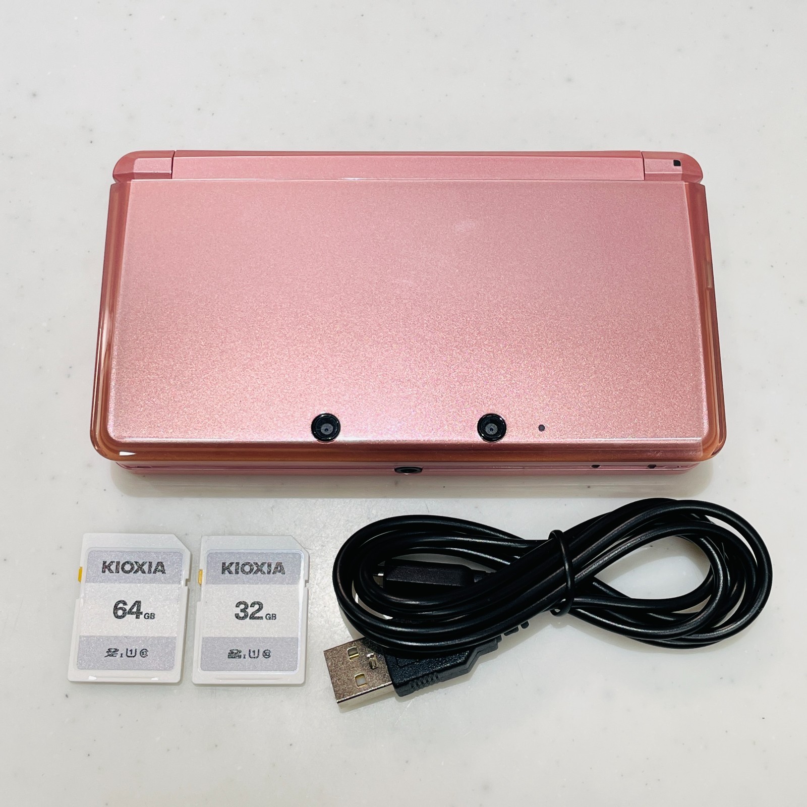 Nintendo 3DS Console Misty Pink Region Free Choose SD USB Charger Stylus Tested