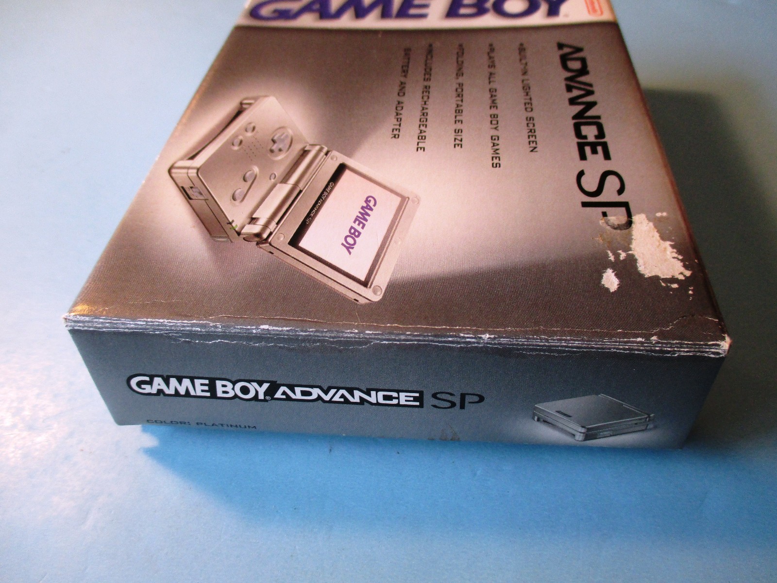 Nintendo Game Boy Advance SP Platinum Silver System in Box w/Charger FREE Ship!