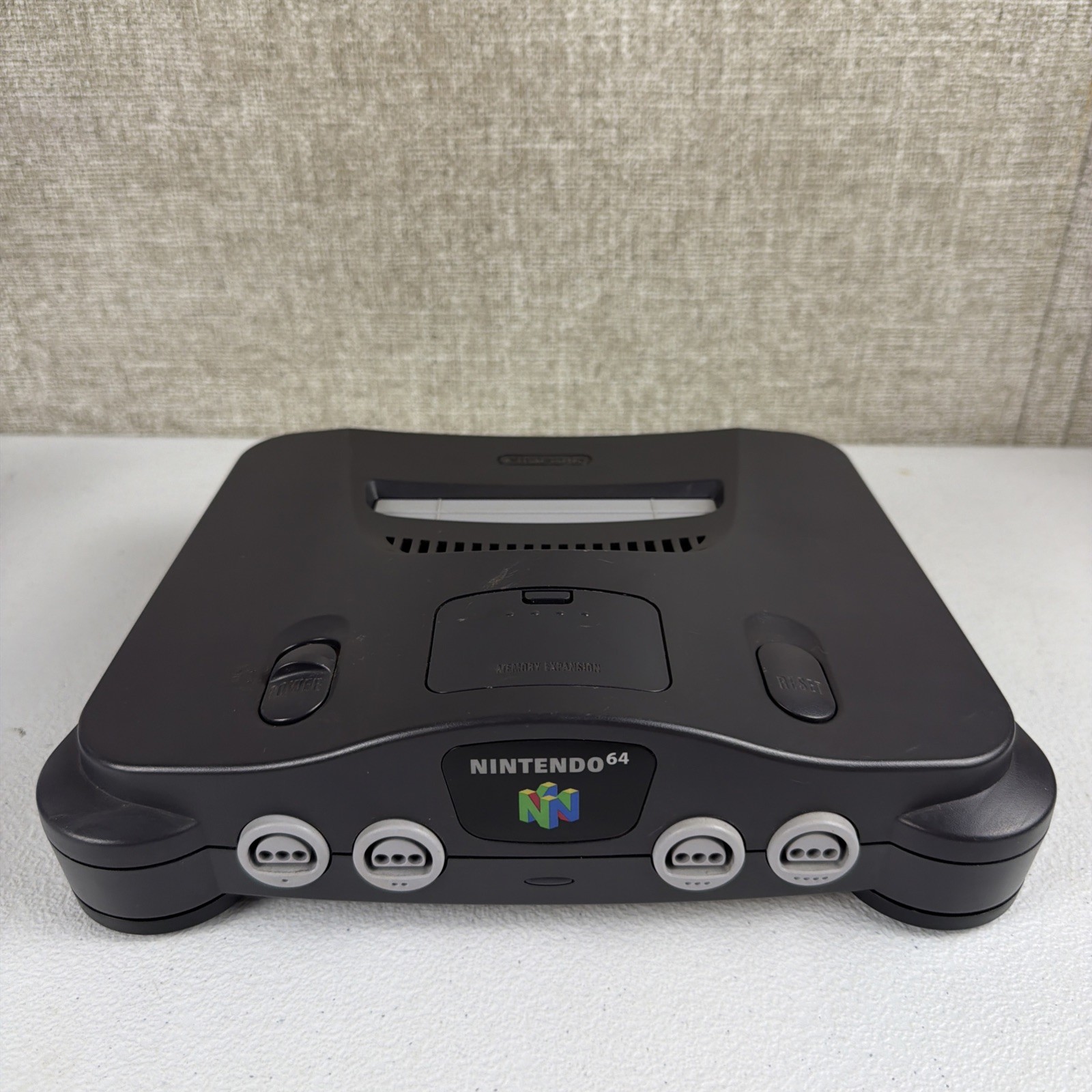 Nintendo 64 Console ONLY – NUS-001 (USA) – Charcoal Tested Working W/ Jumper Pak