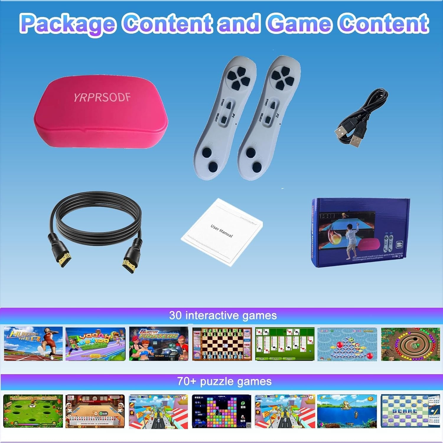 Family-Friendly HD Game Console with Wireless Control and Over 100 Games