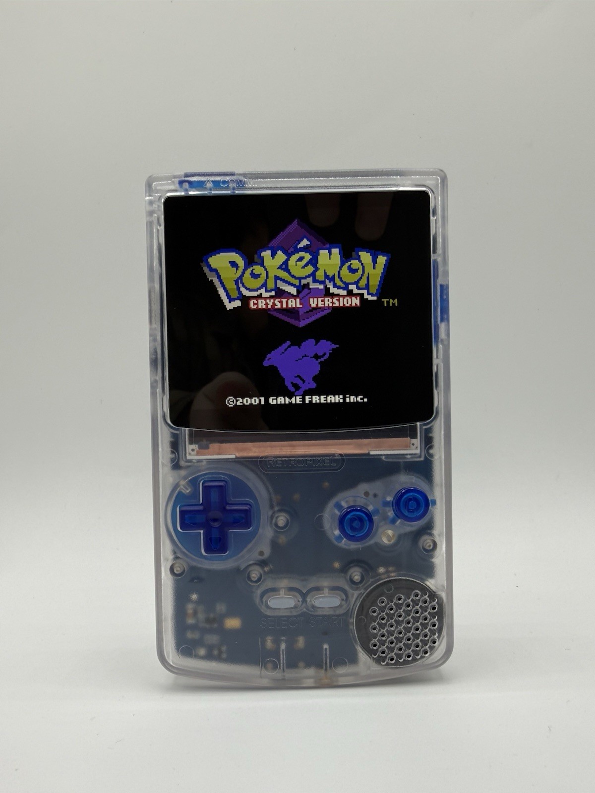 Clear Blue USB C Rechargeable Nintendo Gameboy Color Gameboy Mod IPS Screen