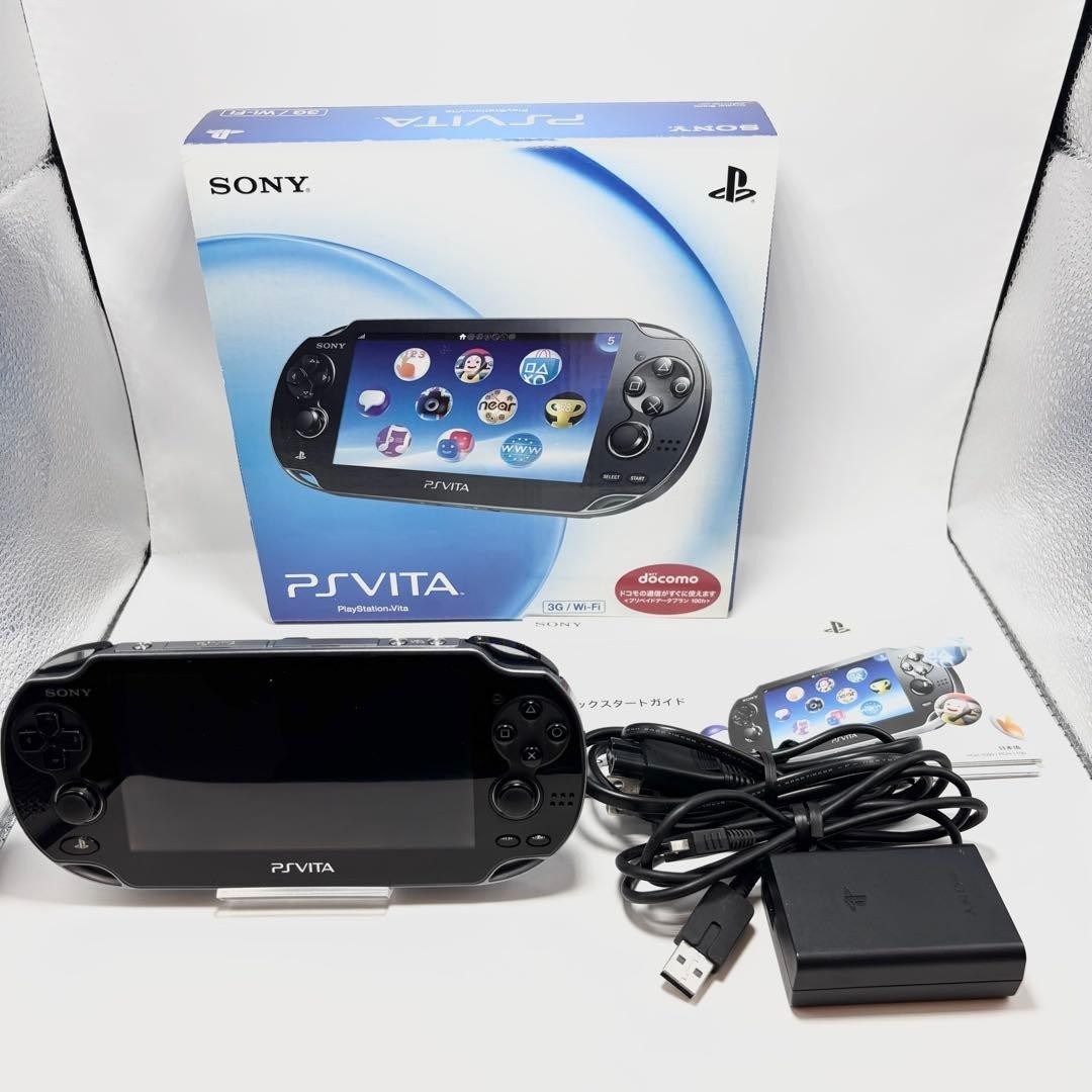 Sony PS Vita PCH-1100 Crystal Black OLED 3G Wi-Fi Handheld Console Japan