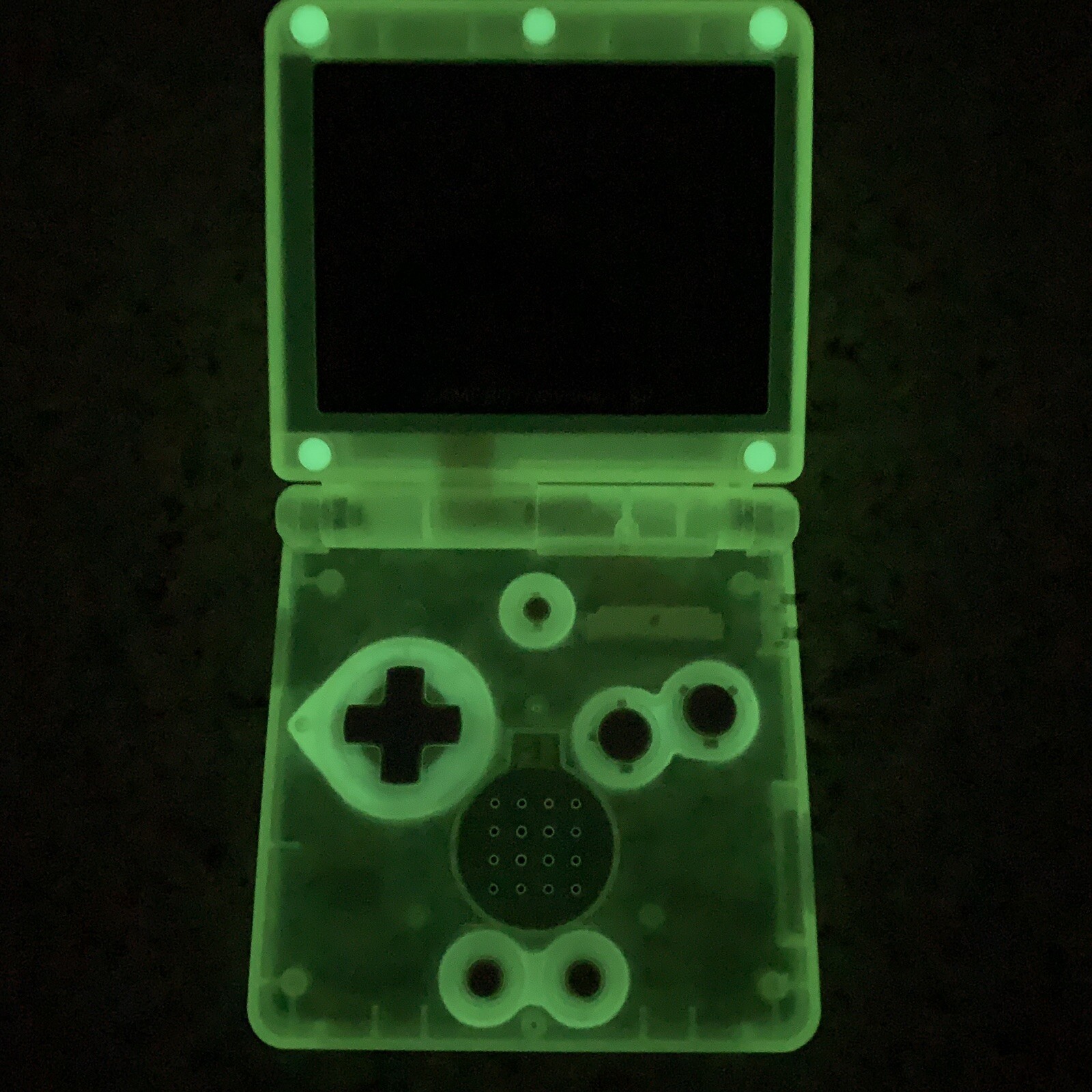 Gameboy Advance SP AGS-001 or IPS Extreme Green Glow *Glass Lens & New Battery*