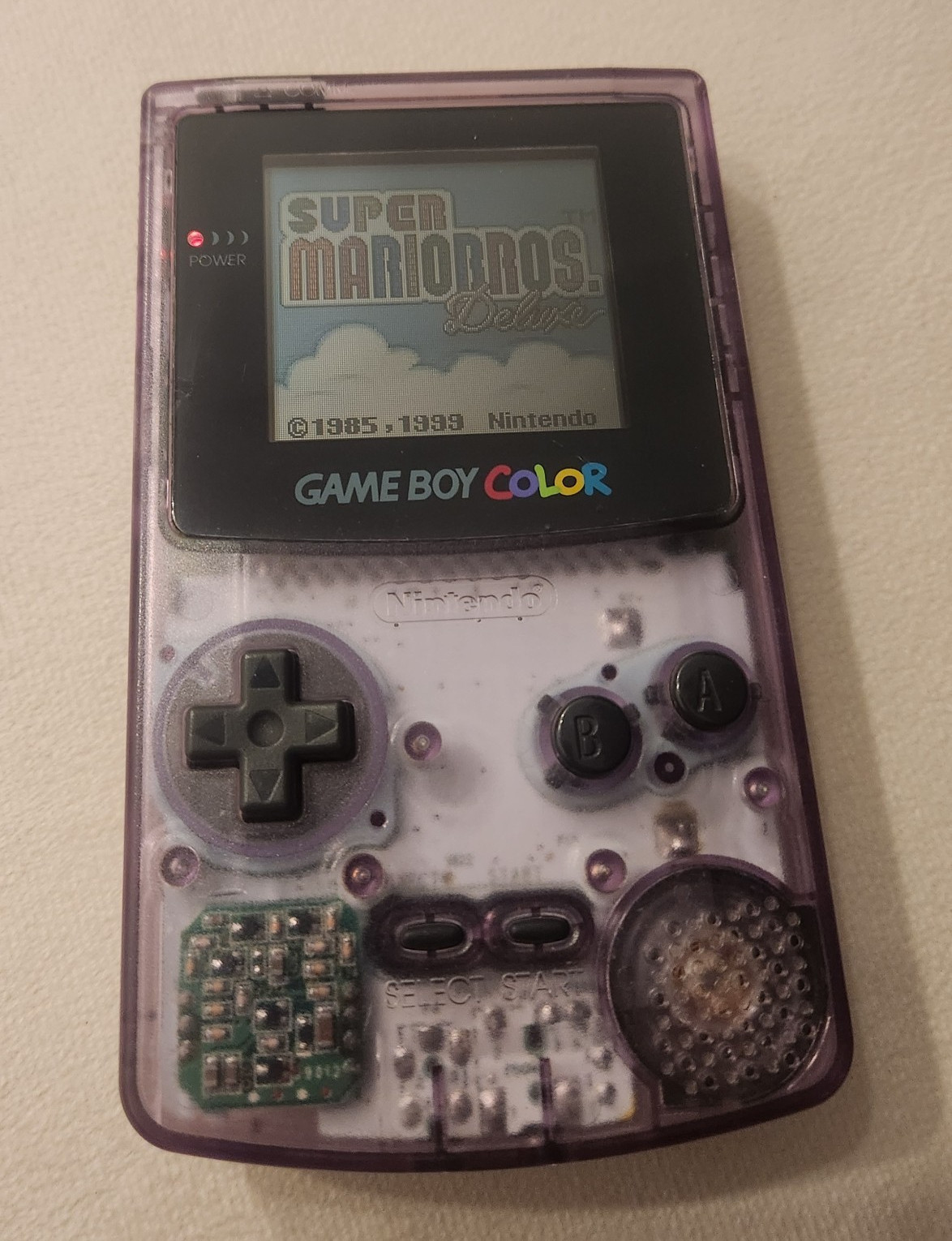 Nintendo Game Boy Color CGB-001 Clear Purple Transparent Handheld System 1998