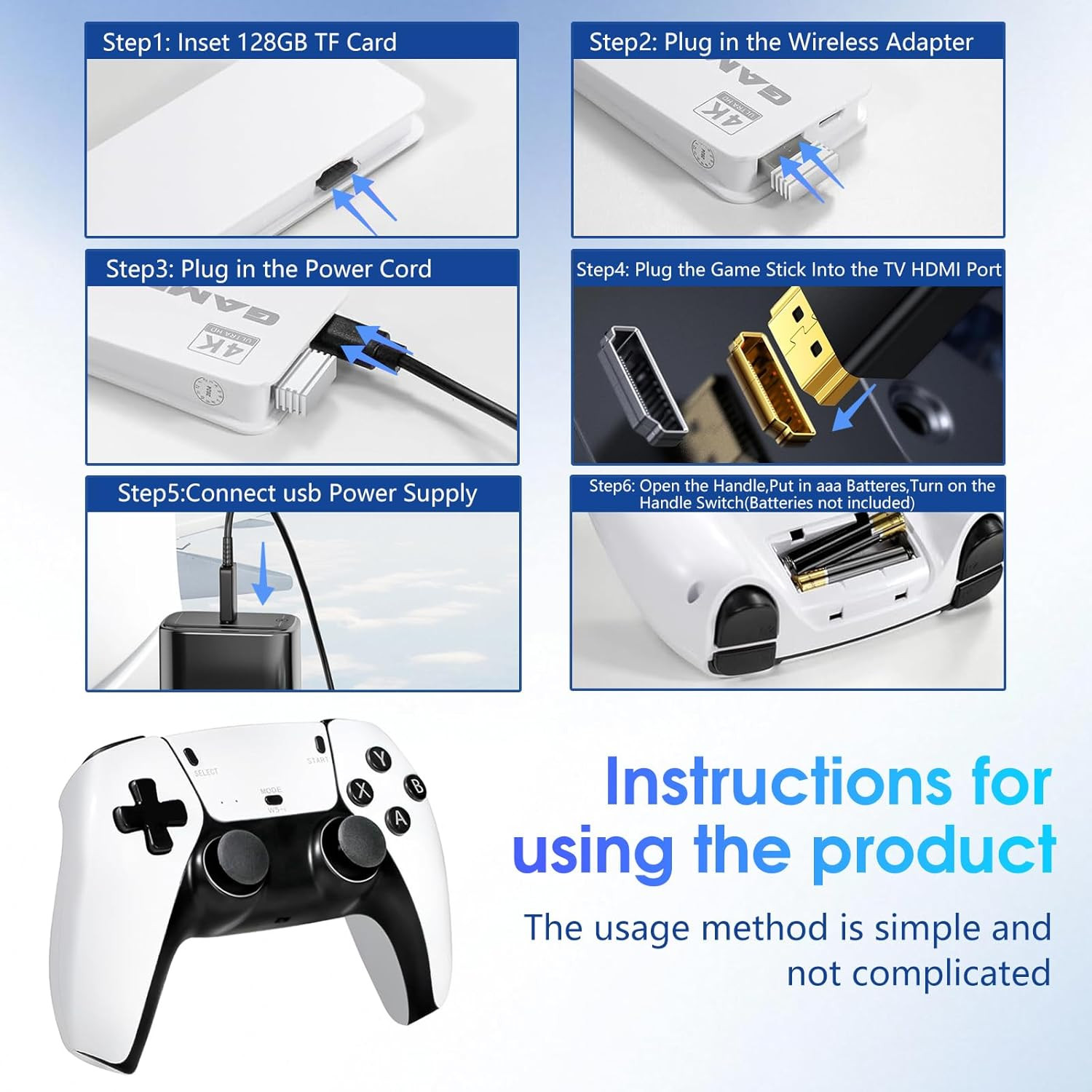 2026New Retro Game Console,40000+Games and 23 Emulators, with Dual 2.4G Wireless